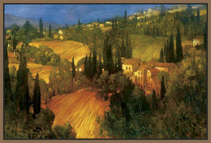 222329_FN4 'Hillside - Tuscany' by artist Philip Craig - Wall Art Print on Textured Fine Art Canvas or Paper - Digital Giclee reproduction of art painting. Red Sky Art is India's Online Art Gallery for Home Decor - 111_POD5099