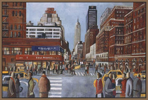 222280_FN5 'New York Avenue' by artist Didier Lourenco - Wall Art Print on Textured Fine Art Canvas or Paper - Digital Giclee reproduction of art painting. Red Sky Art is India's Online Art Gallery for Home Decor - 111_LDP354