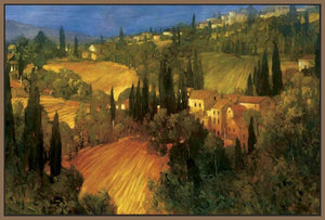222329_FN5 'Hillside - Tuscany' by artist Philip Craig - Wall Art Print on Textured Fine Art Canvas or Paper - Digital Giclee reproduction of art painting. Red Sky Art is India's Online Art Gallery for Home Decor - 111_POD5099
