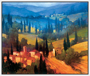 222006_FW1 'Tuscan Valley View' by artist Philip Craig - Wall Art Print on Textured Fine Art Canvas or Paper - Digital Giclee reproduction of art painting. Red Sky Art is India's Online Art Gallery for Home Decor - 111_2309