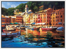 222025_FW1 'Portofino Colors' by artist Michael OToole - Wall Art Print on Textured Fine Art Canvas or Paper - Digital Giclee reproduction of art painting. Red Sky Art is India's Online Art Gallery for Home Decor - 111_8096