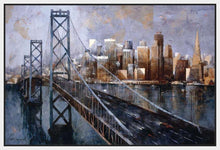 222244_FW1 'The Bay Bridge' by artist Marti Bofarull - Wall Art Print on Textured Fine Art Canvas or Paper - Digital Giclee reproduction of art painting. Red Sky Art is India's Online Art Gallery for Home Decor - 111_BMP337