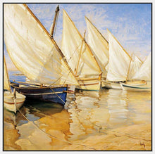 222283_FW1 'White Sails I' by artist Jaume Laporta - Wall Art Print on Textured Fine Art Canvas or Paper - Digital Giclee reproduction of art painting. Red Sky Art is India's Online Art Gallery for Home Decor - 111_LJP100