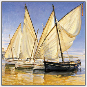 222284_FW1 'White Sails II' by artist Jaume Laporta - Wall Art Print on Textured Fine Art Canvas or Paper - Digital Giclee reproduction of art painting. Red Sky Art is India's Online Art Gallery for Home Decor - 111_LJP101