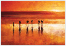 45192_FW1 - titled 'Camel Crossing' by artist Jonathan Sanders - Wall Art Print on Textured Fine Art Canvas or Paper - Digital Giclee reproduction of art painting. Red Sky Art is India's Online Art Gallery for Home Decor - 55_WDC21183