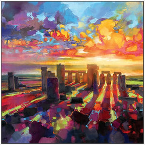 45175_FW1 - titled 'Stonehenge Equinox' by artist Scott Naismith - Wall Art Print on Textured Fine Art Canvas or Paper - Digital Giclee reproduction of art painting. Red Sky Art is India's Online Art Gallery for Home Decor - 55_WDC98337