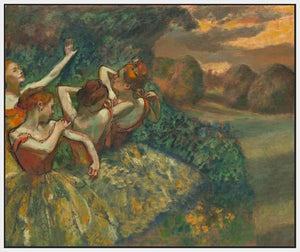60244_FW1_- titled 'Four Dancers' by artist Edgar Degas - Wall Art Print on Textured Fine Art Canvas or Paper - Digital Giclee reproduction of art painting. Red Sky Art is India's Online Art Gallery for Home Decor - D2493