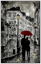 60210_FW1_- titled 'Rainy Promenade' by artist Loui Jover - Wall Art Print on Textured Fine Art Canvas or Paper - Digital Giclee reproduction of art painting. Red Sky Art is India's Online Art Gallery for Home Decor - J821