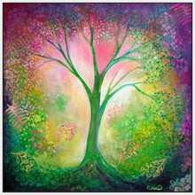 60025_FW1_- titled 'Tree of Tranquility' by artist  Jennifer Lommers - Wall Art Print on Textured Fine Art Canvas or Paper - Digital Giclee reproduction of art painting. Red Sky Art is India's Online Art Gallery for Home Decor - L4607