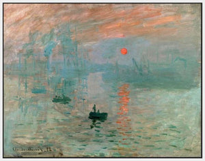 60201_FW1_- titled 'Impression, Sunrise ' by artist  Claude Monet - Wall Art Print on Textured Fine Art Canvas or Paper - Digital Giclee reproduction of art painting. Red Sky Art is India's Online Art Gallery for Home Decor - M2037