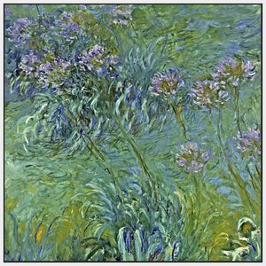 60164_FW1_- titled 'Jewelry Lilies ' by artist  Claude Monet - Wall Art Print on Textured Fine Art Canvas or Paper - Digital Giclee reproduction of art painting. Red Sky Art is India's Online Art Gallery for Home Decor - M2061