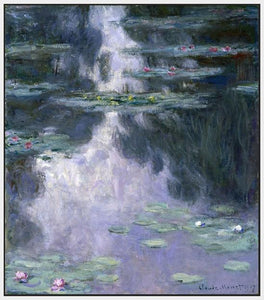 60224_FW1_- titled 'Water Lilies (Nympheas), 1907 ' by artist  Claude Monet - Wall Art Print on Textured Fine Art Canvas or Paper - Digital Giclee reproduction of art painting. Red Sky Art is India's Online Art Gallery for Home Decor - M2606