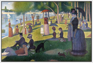 60109_FW1_- titled 'Sunday Afternoon on the Island of Grande Jatte 1864' by artist Georges Seurat - Wall Art Print on Textured Fine Art Canvas or Paper - Digital Giclee reproduction of art painting. Red Sky Art is India's Online Art Gallery for Home Decor - S1615