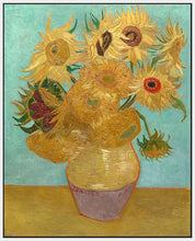 60186_FW1_- titled 'Vase with Twelve Sunflowers, 1889' by artist Vincent van Gogh - Wall Art Print on Textured Fine Art Canvas or Paper - Digital Giclee reproduction of art painting. Red Sky Art is India's Online Art Gallery for Home Decor - V1736