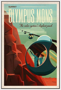 60097_FW1_- titled 'Space X Mars Tourism Poster for Olympus Mons' by artist Vintage Reproduction - Wall Art Print on Textured Fine Art Canvas or Paper - Digital Giclee reproduction of art painting. Red Sky Art is India's Online Art Gallery for Home Decor - V1842