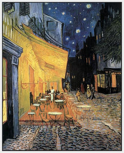 60204_FW1_- titled 'Cafe Terrace at Night' by artist Vincent van Gogh - Wall Art Print on Textured Fine Art Canvas or Paper - Digital Giclee reproduction of art painting. Red Sky Art is India's Online Art Gallery for Home Decor - V207