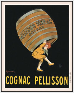 60203_FW1_- titled 'Cognac Pellisson' by artist Vintage Posters - Wall Art Print on Textured Fine Art Canvas or Paper - Digital Giclee reproduction of art painting. Red Sky Art is India's Online Art Gallery for Home Decor - V395