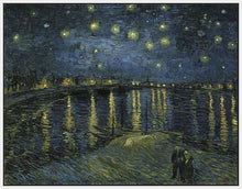 60243_FW1_- titled 'Starry Night Over the Rhone' by artist Vincent van Gogh - Wall Art Print on Textured Fine Art Canvas or Paper - Digital Giclee reproduction of art painting. Red Sky Art is India's Online Art Gallery for Home Decor - V435