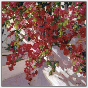 222316_FW2 'Hanging Flowers' by artist Philip Craig - Wall Art Print on Textured Fine Art Canvas or Paper - Digital Giclee reproduction of art painting. Red Sky Art is India's Online Art Gallery for Home Decor - 111_POD5030