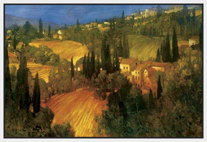 222329_FW2 'Hillside - Tuscany' by artist Philip Craig - Wall Art Print on Textured Fine Art Canvas or Paper - Digital Giclee reproduction of art painting. Red Sky Art is India's Online Art Gallery for Home Decor - 111_POD5099