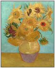 60186_FW2_- titled 'Vase with Twelve Sunflowers, 1889' by artist Vincent van Gogh - Wall Art Print on Textured Fine Art Canvas or Paper - Digital Giclee reproduction of art painting. Red Sky Art is India's Online Art Gallery for Home Decor - V1736