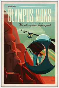 60097_FW2_- titled 'Space X Mars Tourism Poster for Olympus Mons' by artist Vintage Reproduction - Wall Art Print on Textured Fine Art Canvas or Paper - Digital Giclee reproduction of art painting. Red Sky Art is India's Online Art Gallery for Home Decor - V1842