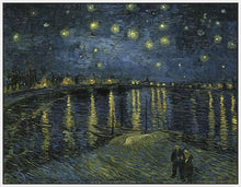 60243_FW2_- titled 'Starry Night Over the Rhone' by artist Vincent van Gogh - Wall Art Print on Textured Fine Art Canvas or Paper - Digital Giclee reproduction of art painting. Red Sky Art is India's Online Art Gallery for Home Decor - V435