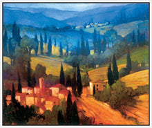 222006_FW3 'Tuscan Valley View' by artist Philip Craig - Wall Art Print on Textured Fine Art Canvas or Paper - Digital Giclee reproduction of art painting. Red Sky Art is India's Online Art Gallery for Home Decor - 111_2309