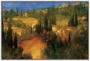 222329_FW3 'Hillside - Tuscany' by artist Philip Craig - Wall Art Print on Textured Fine Art Canvas or Paper - Digital Giclee reproduction of art painting. Red Sky Art is India's Online Art Gallery for Home Decor - 111_POD5099