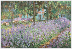 60103_FW3_- titled 'The Artist's Garden at Giverny' by artist Claude Monet - Wall Art Print on Textured Fine Art Canvas or Paper - Digital Giclee reproduction of art painting. Red Sky Art is India's Online Art Gallery for Home Decor - M680