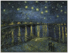 60243_FW3_- titled 'Starry Night Over the Rhone' by artist Vincent van Gogh - Wall Art Print on Textured Fine Art Canvas or Paper - Digital Giclee reproduction of art painting. Red Sky Art is India's Online Art Gallery for Home Decor - V435