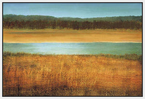 222049_FW4 'Riverside' by artist Caroline Gold - Wall Art Print on Textured Fine Art Canvas or Paper - Digital Giclee reproduction of art painting. Red Sky Art is India's Online Art Gallery for Home Decor - 111_12114