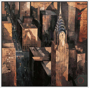222242_FW4 'Chrysler Building View' by artist Marti Bofarull - Wall Art Print on Textured Fine Art Canvas or Paper - Digital Giclee reproduction of art painting. Red Sky Art is India's Online Art Gallery for Home Decor - 111_BMP318