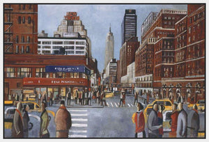 222280_FW4 'New York Avenue' by artist Didier Lourenco - Wall Art Print on Textured Fine Art Canvas or Paper - Digital Giclee reproduction of art painting. Red Sky Art is India's Online Art Gallery for Home Decor - 111_LDP354