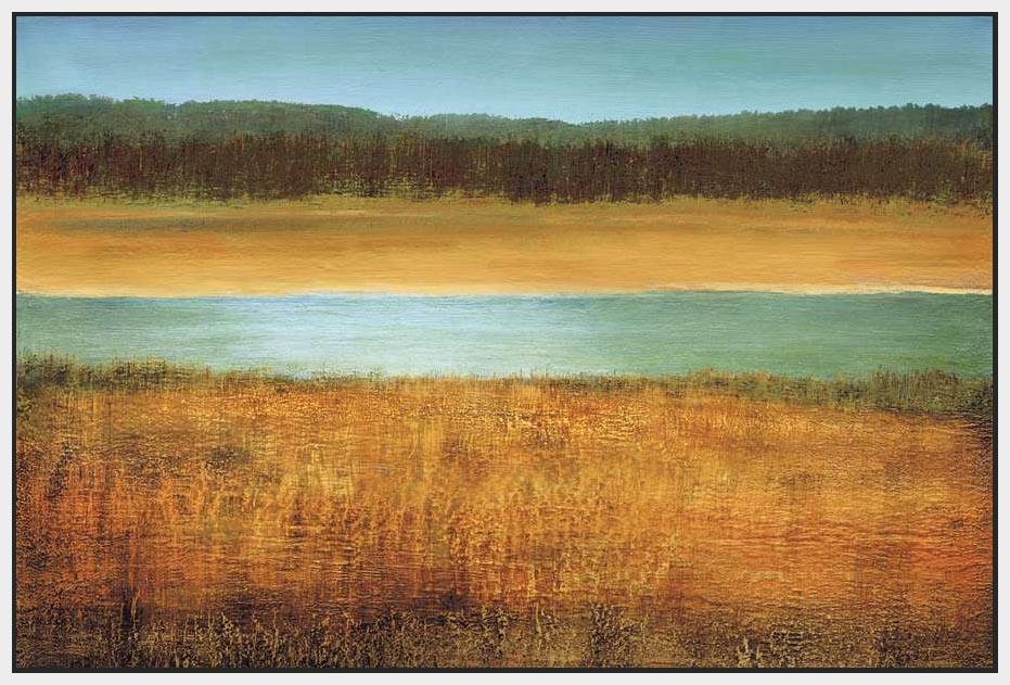 222049_FW5 'Riverside' by artist Caroline Gold - Wall Art Print on Textured Fine Art Canvas or Paper - Digital Giclee reproduction of art painting. Red Sky Art is India's Online Art Gallery for Home Decor - 111_12114