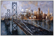 222244_FW5 'The Bay Bridge' by artist Marti Bofarull - Wall Art Print on Textured Fine Art Canvas or Paper - Digital Giclee reproduction of art painting. Red Sky Art is India's Online Art Gallery for Home Decor - 111_BMP337