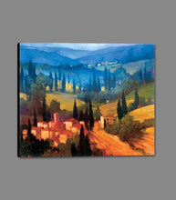 222006_GS1 'Tuscan Valley View' by artist Philip Craig - Wall Art Print on Textured Fine Art Canvas or Paper - Digital Giclee reproduction of art painting. Red Sky Art is India's Online Art Gallery for Home Decor - 111_2309