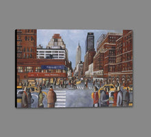 222280_GS1 'New York Avenue' by artist Didier Lourenco - Wall Art Print on Textured Fine Art Canvas or Paper - Digital Giclee reproduction of art painting. Red Sky Art is India's Online Art Gallery for Home Decor - 111_LDP354