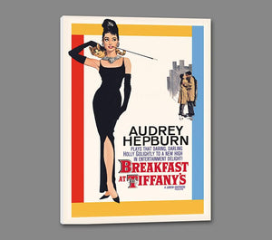 45001_GS1_ - titled 'Audrey Hepburn (Breakfast at Tiffany's One-Sheet)' by artist Anon - Wall Art Print on Textured Fine Art Canvas or Paper - Digital Giclee reproduction of art painting. Red Sky Art is India's Online Art Gallery for Home Decor - 55_WDC96251