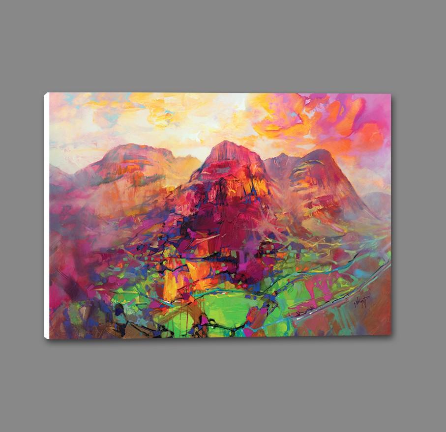 45136_GS1_ - titled 'Glencoe Harmonics' by artist Scott Naismith - Wall Art Print on Textured Fine Art Canvas or Paper - Digital Giclee reproduction of art painting. Red Sky Art is India's Online Art Gallery for Home Decor - 55_WDC96383