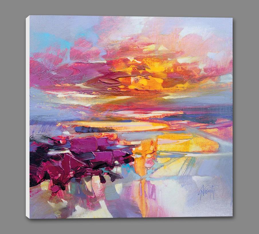 45173_GS1_ - titled 'Uist Causeways 2' by artist Scott Naismith - Wall Art Print on Textured Fine Art Canvas or Paper - Digital Giclee reproduction of art painting. Red Sky Art is India's Online Art Gallery for Home Decor - 55_WDC98335