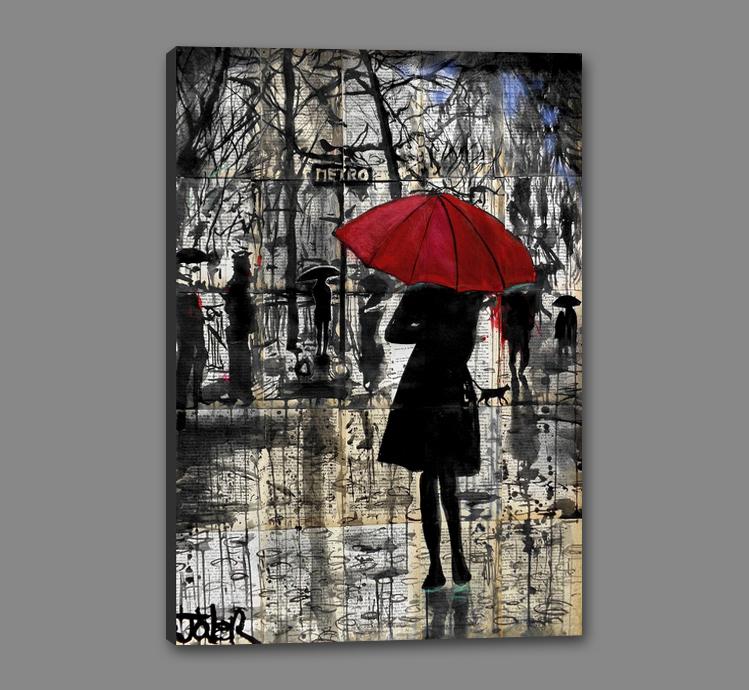 60085_GS1_- titled 'Metro' by artist Loui Jover - Wall Art Print on Textured Fine Art Canvas or Paper - Digital Giclee reproduction of art painting. Red Sky Art is India's Online Art Gallery for Home Decor - J767