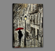 60086_GS1_- titled 'The Walk Home' by artist Loui Jover - Wall Art Print on Textured Fine Art Canvas or Paper - Digital Giclee reproduction of art painting. Red Sky Art is India's Online Art Gallery for Home Decor - J862