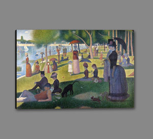 60109_GS1_- titled 'Sunday Afternoon on the Island of Grande Jatte 1864' by artist Georges Seurat - Wall Art Print on Textured Fine Art Canvas or Paper - Digital Giclee reproduction of art painting. Red Sky Art is India's Online Art Gallery for Home Decor - S1615
