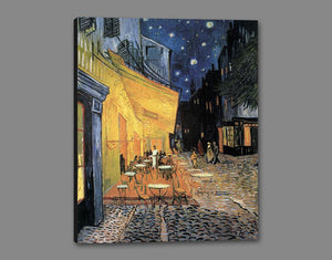 60204_GS1_- titled 'Cafe Terrace at Night' by artist Vincent van Gogh - Wall Art Print on Textured Fine Art Canvas or Paper - Digital Giclee reproduction of art painting. Red Sky Art is India's Online Art Gallery for Home Decor - V207